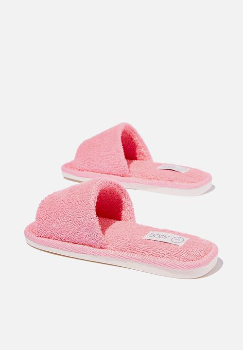 Cotton On - Luxe towelling slide - bubblegum