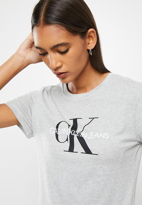 Calvin Klein - Core monogram logo regular fit tee - grey