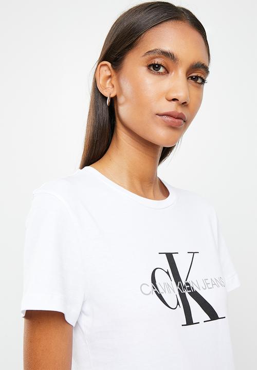 Calvin Klein - Core monogram logo regular fit tee -  white