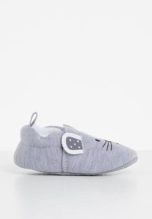 Pop Candy - Baby boys soft sole slip on - grey