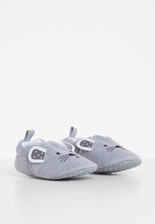 Pop Candy - Baby boys soft sole slip on - grey
