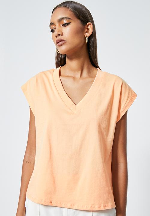 Superbalist - V neck relaxed tee - peach quartz