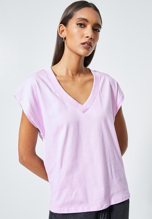 Superbalist - V neck relaxed tee - lilac