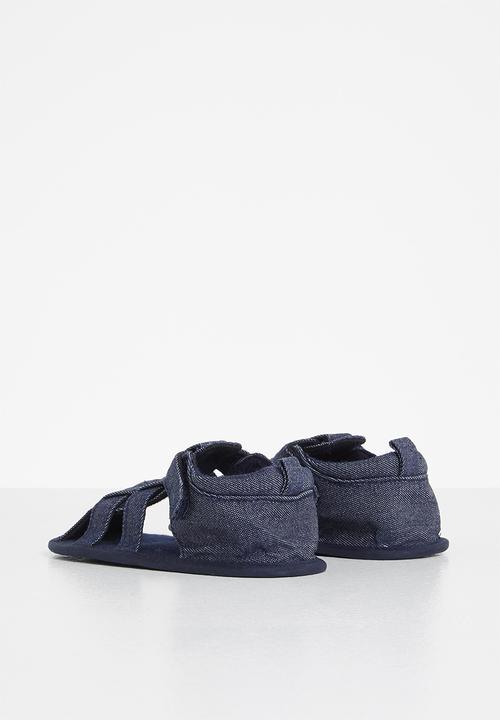 Pop Candy - Baby boys denim caged sandal - blue