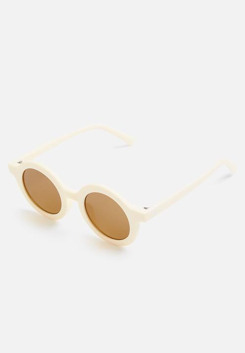 Pop Candy - Girls round sunglasses - cream