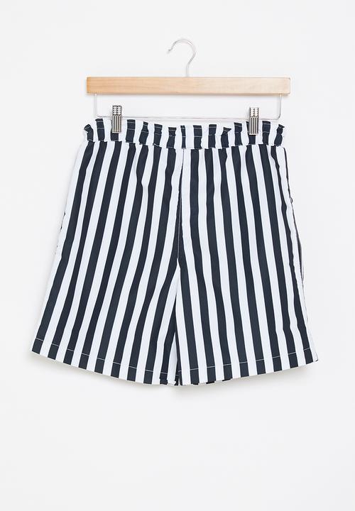 POLO - Girls hannah striped short - navy & white 