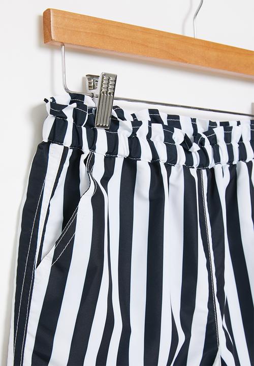 POLO - Girls hannah striped short - navy & white 