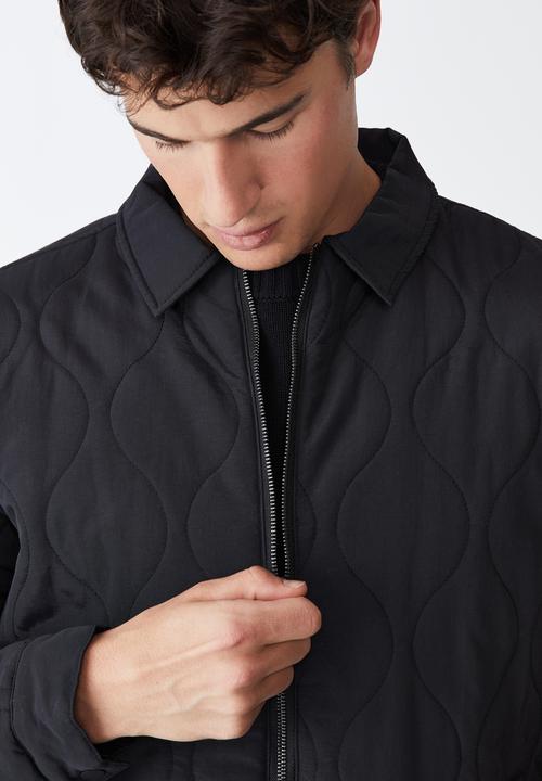 Cotton On - Recycled harrington jacket - washed black