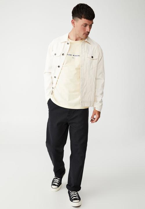 Cotton On - Tbar moto t-shirt- cream puff & custom machines