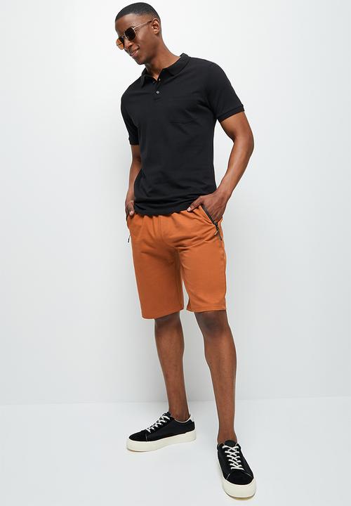 Lark & Crosse - Slim fit sweat shorts - tobacco