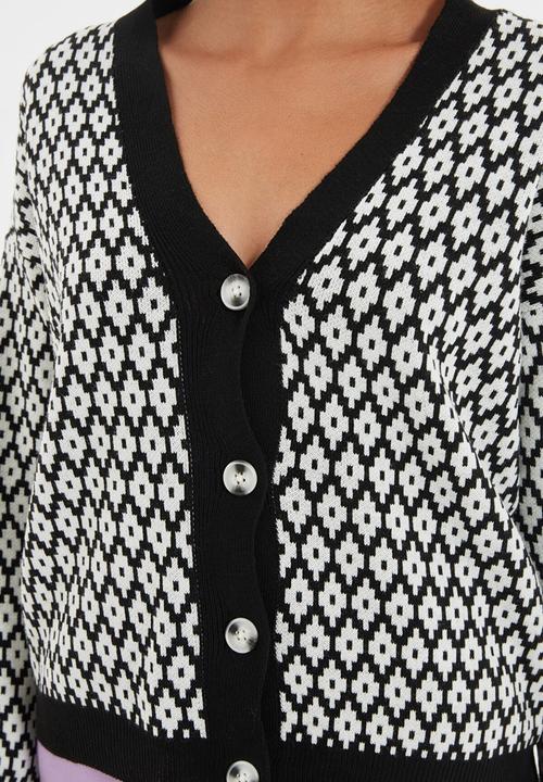 Trendyol - Jacquard knit cardigan - black