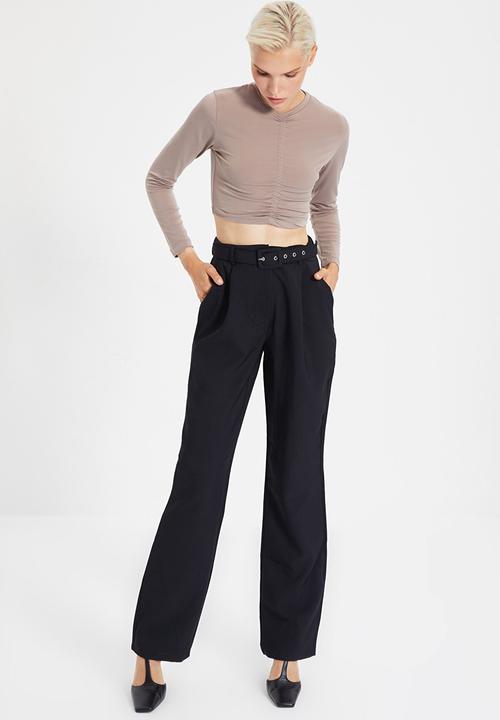 Trendyol - Belted trousers - black