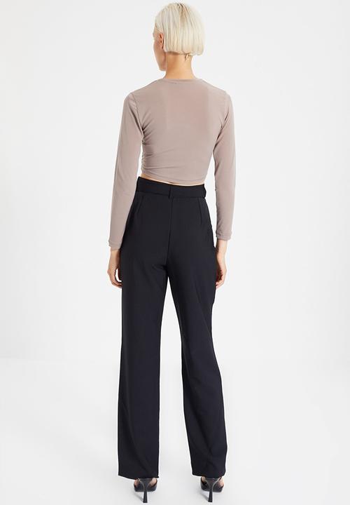 Trendyol - Belted trousers - black