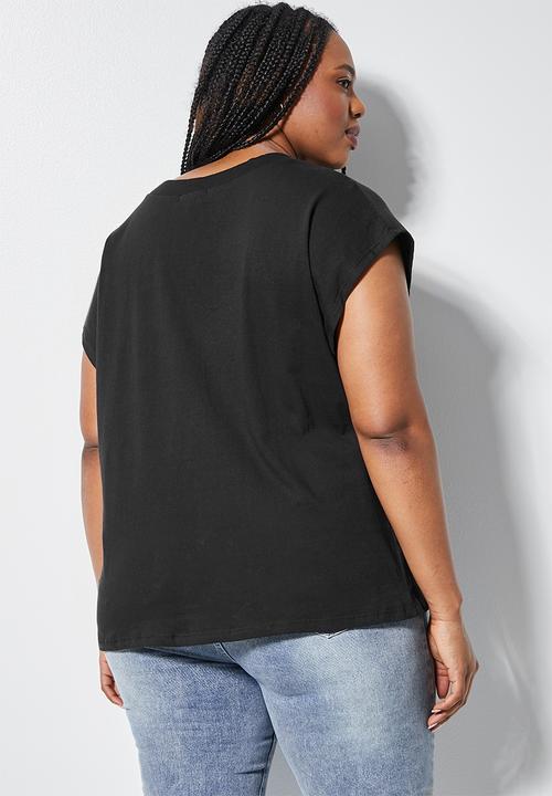 Superbalist - 2 pack v-neck relaxed tee - black & white