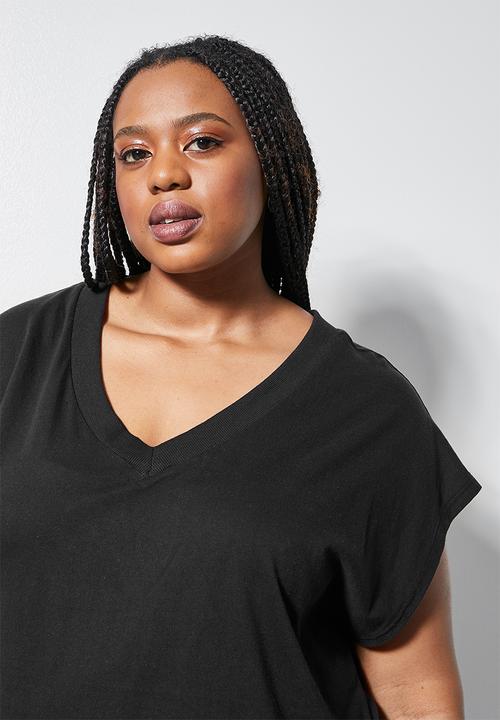 Superbalist - 2 pack v-neck relaxed tee - black & white
