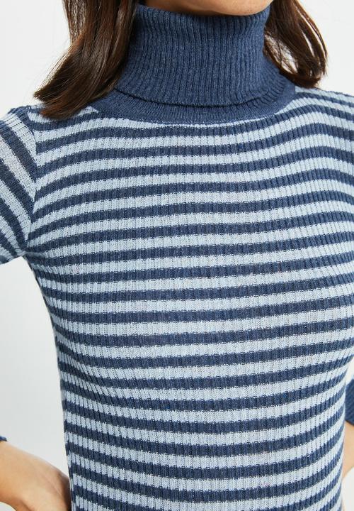Trendyol - Striped knit sweater - indigo