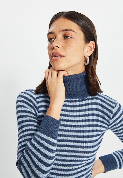 Trendyol - Striped knit sweater - indigo