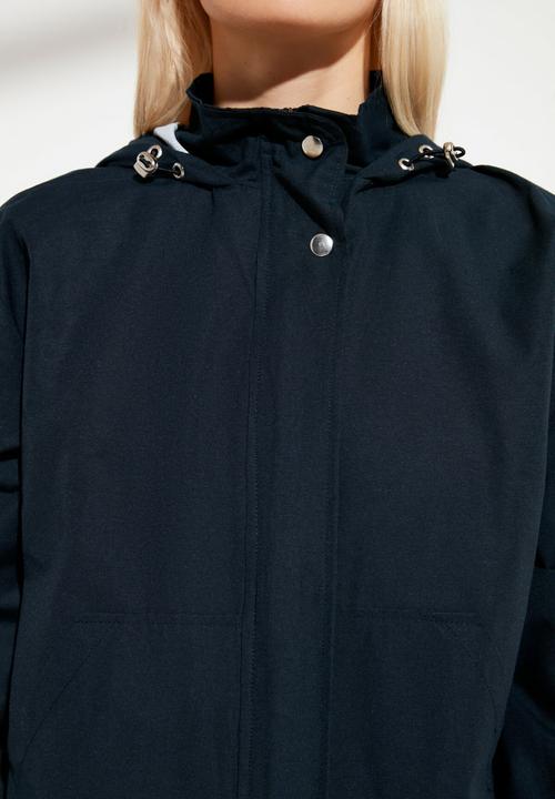 Trendyol - Oversized hooded zipper detailed jacket - navy