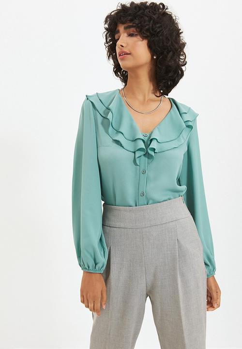 Trendyol - Ruffle shirt - mint