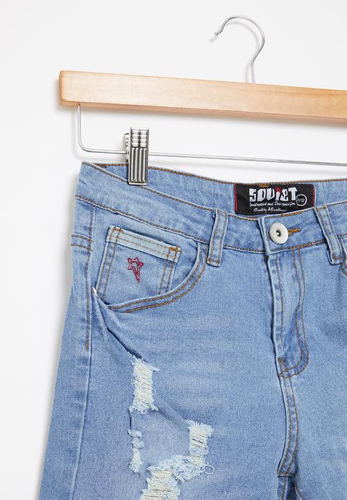 SOVIET - B mentor boys denim short - lt indigo