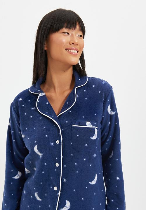 Trendyol - Moon pattern knitted pajama set - navy