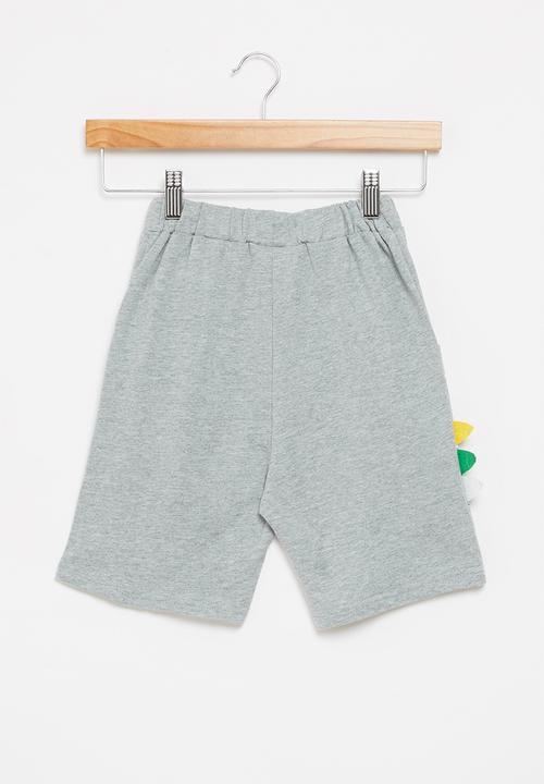Pop Candy - Boys dino fleece shorts - grey 