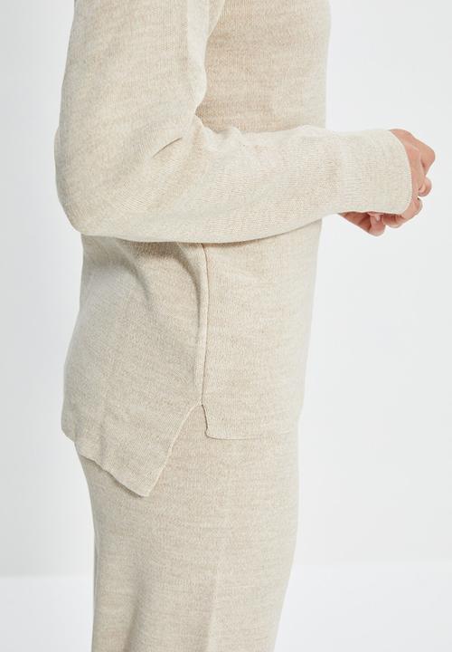 Trendyol - Knit pullover & pants set - beige