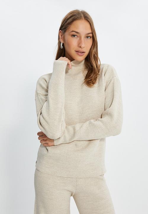 Trendyol - Knit pullover & pants set - beige