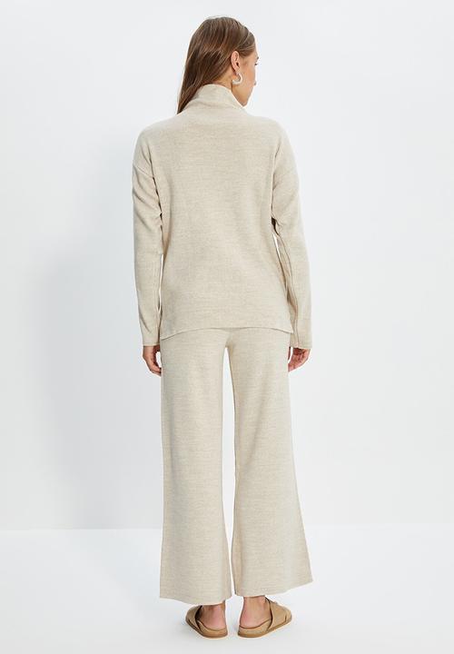 Trendyol - Knit pullover & pants set - beige