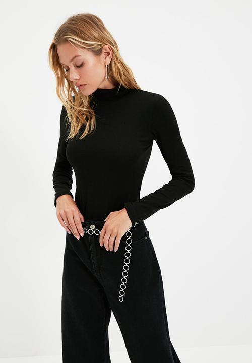 Trendyol - Turtleneck bodysuit - black