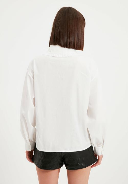 Trendyol - Collar detailed shirt - ecru