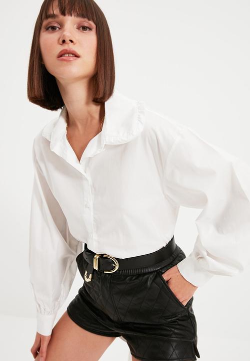 Trendyol - Collar detailed shirt - ecru