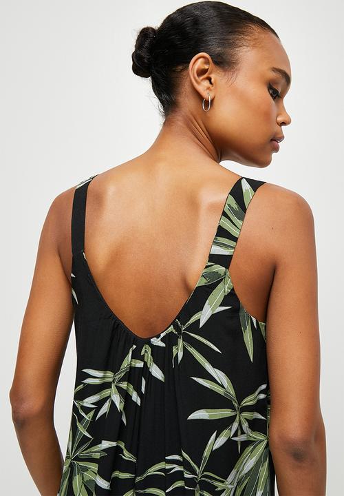 edit - Ruched neck oversized jumpsuit - night foliage