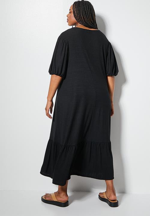 Superbalist - Textured woven midi dress - black