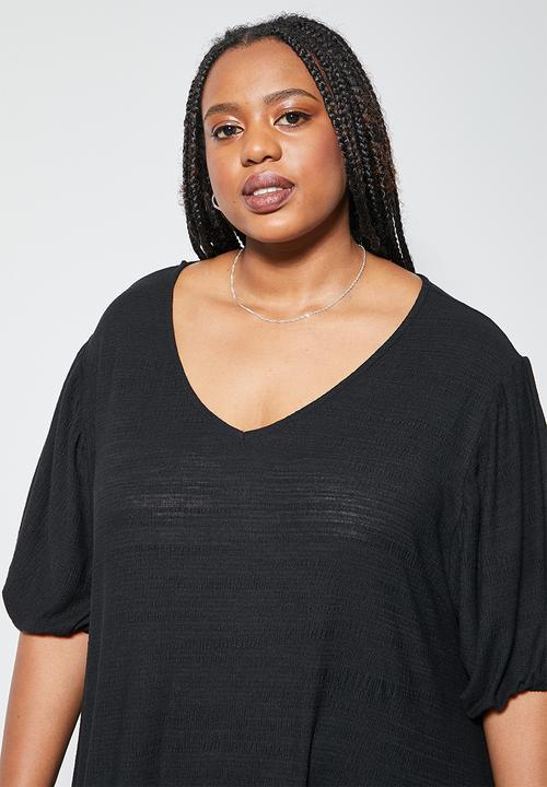 Superbalist - Textured woven midi dress - black