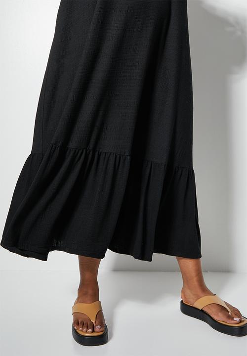 Superbalist - Textured woven midi dress - black