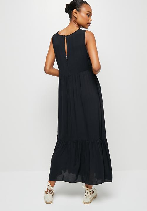 MILLA - Trim inset detail midi dress - black