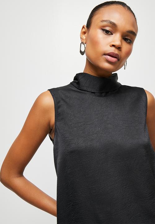 MILLA - Satin scarf blouse - black