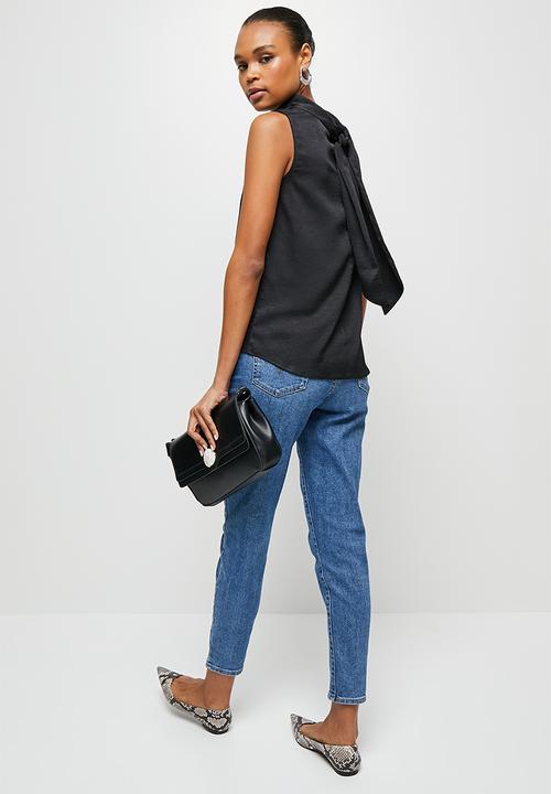 MILLA - Satin scarf blouse - black
