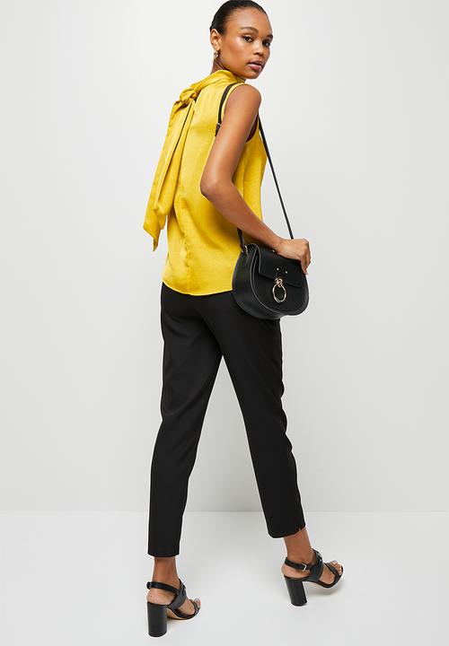 MILLA - Satin scarf blouse - yellow