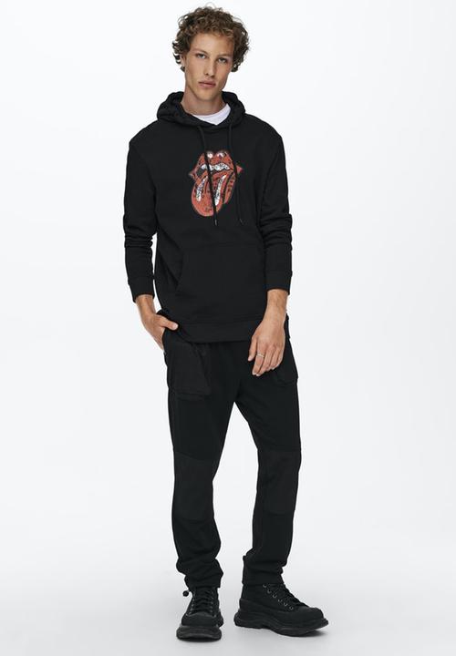 Only & Sons - Onsstones life reg hoodie - black