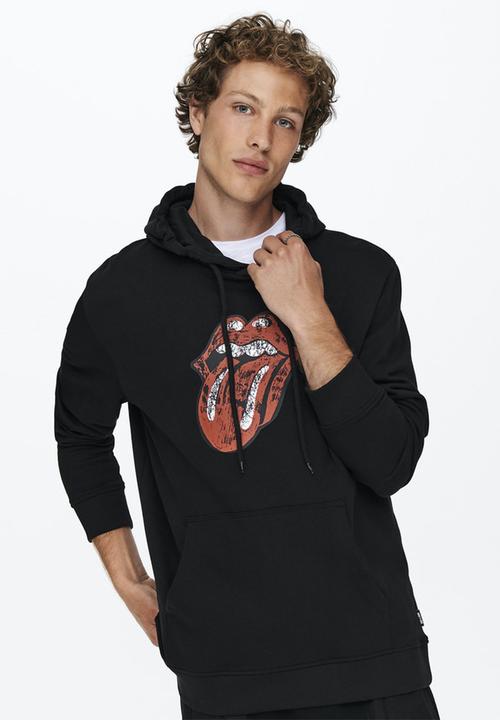 Only & Sons - Onsstones life reg hoodie - black