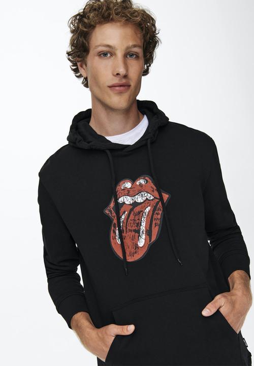 Only & Sons - Onsstones life reg hoodie - black