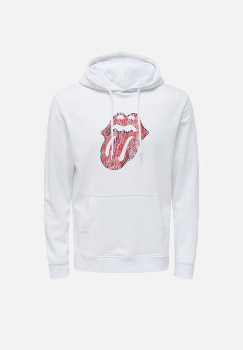 Only & Sons - Onsstones life reg hoodie - white