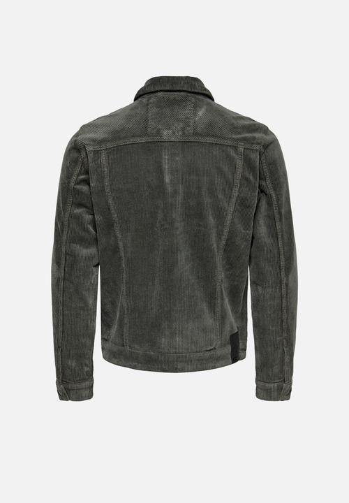 Only & Sons - Coin corduroy trucker jacket - peat