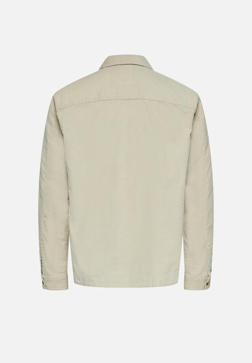 Only & Sons - Niles cord overshirt - stone