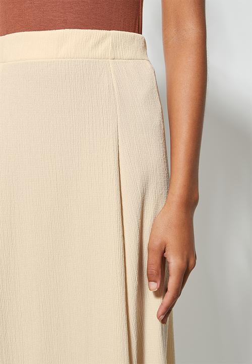 VELVET - Fluted maxi skirt - neutral