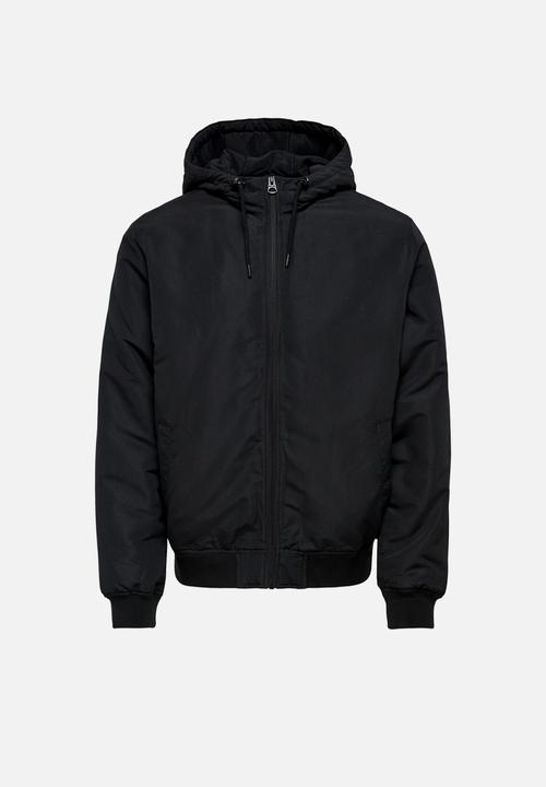 Only & Sons - Mason hooded jacket - black