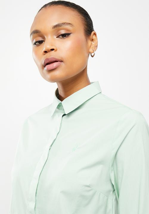 POLO - Jamie basic long sleeve shirt - light aqua