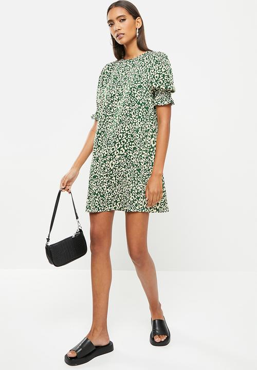 Glamorous - Animal print dress - dark green/beige